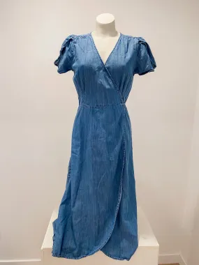 GAP denim midi wrap dress