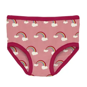 Girl's Print Bamboo Underwear - Strawberry Rainbows