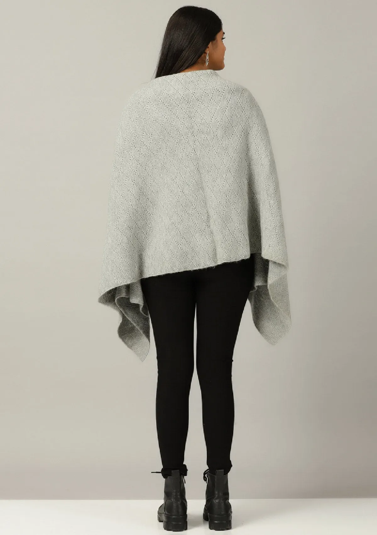 Grey Knitted Poncho