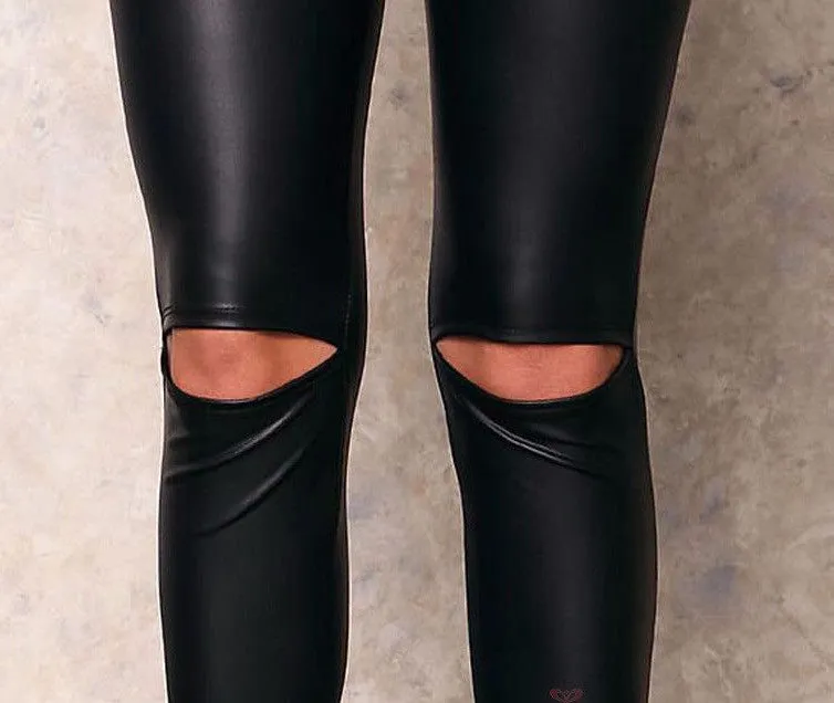 High Elasticity Knee Hole Leggings