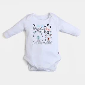 Infant Boys Knitted Romper Daddy's Bear-White