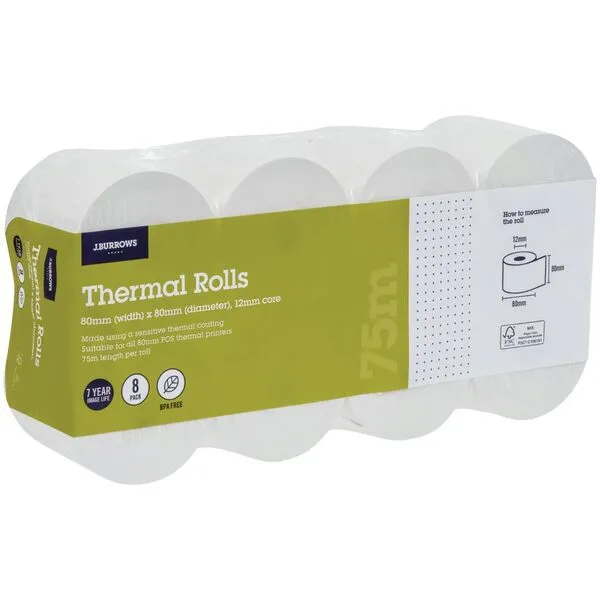 J.Burrows Thermal Rolls 80 x 80mm