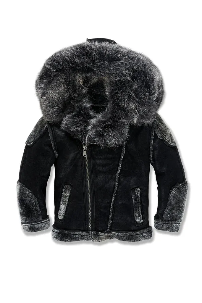 Jordan Craig - Kids El Jefe Shearling Moto Jacket - Black (91536K)