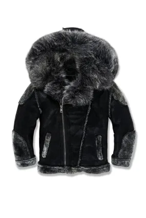 Jordan Craig - Kids El Jefe Shearling Moto Jacket - Black (91536K)