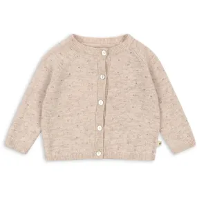 Konges Sløjd Off White Melange Pointelle Mino Knit Cardigan