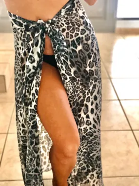Leopard wrap around skirt