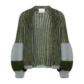 Liana Knit Cardigan - Light Blue/Army