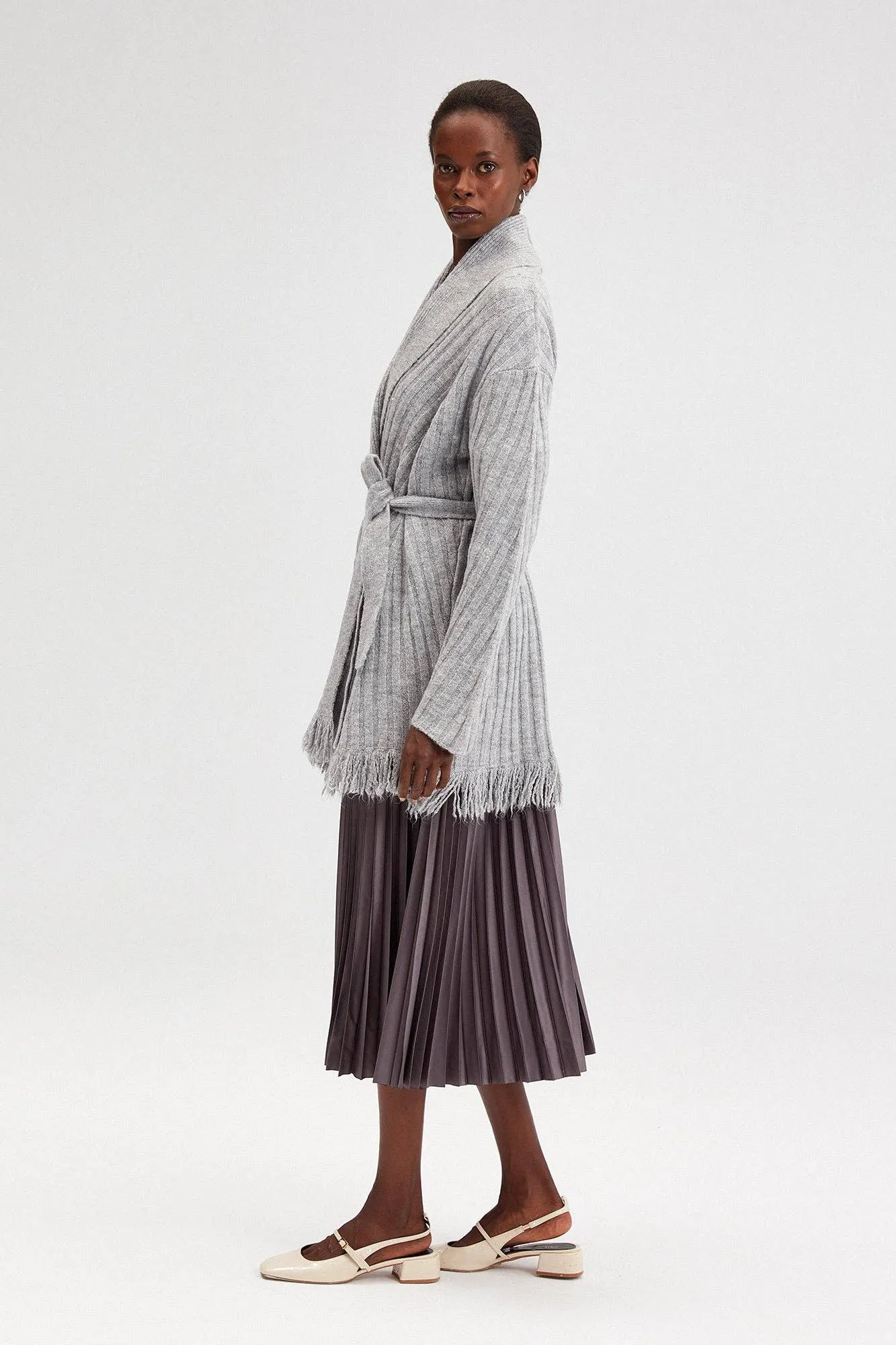 LONG FRINGE CARDIGAN