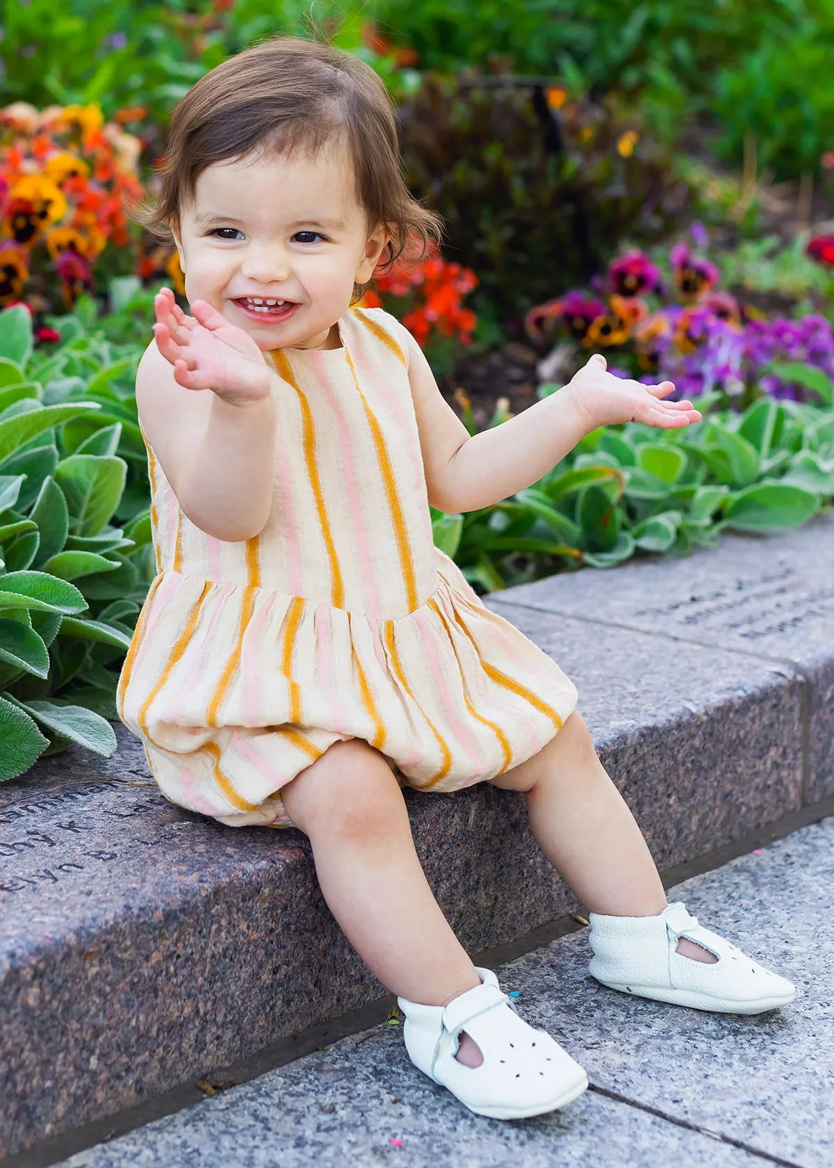 Madeline Striped Baby Romper
