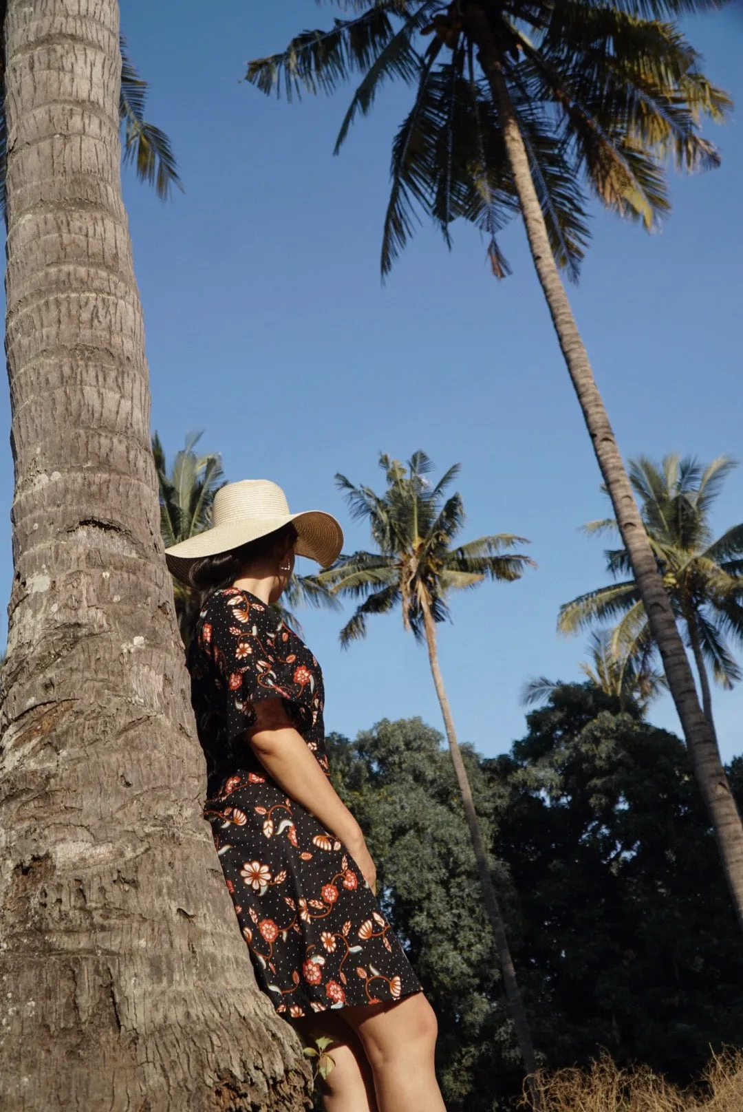Magnolia Batik Wrap Dress in Black Floral