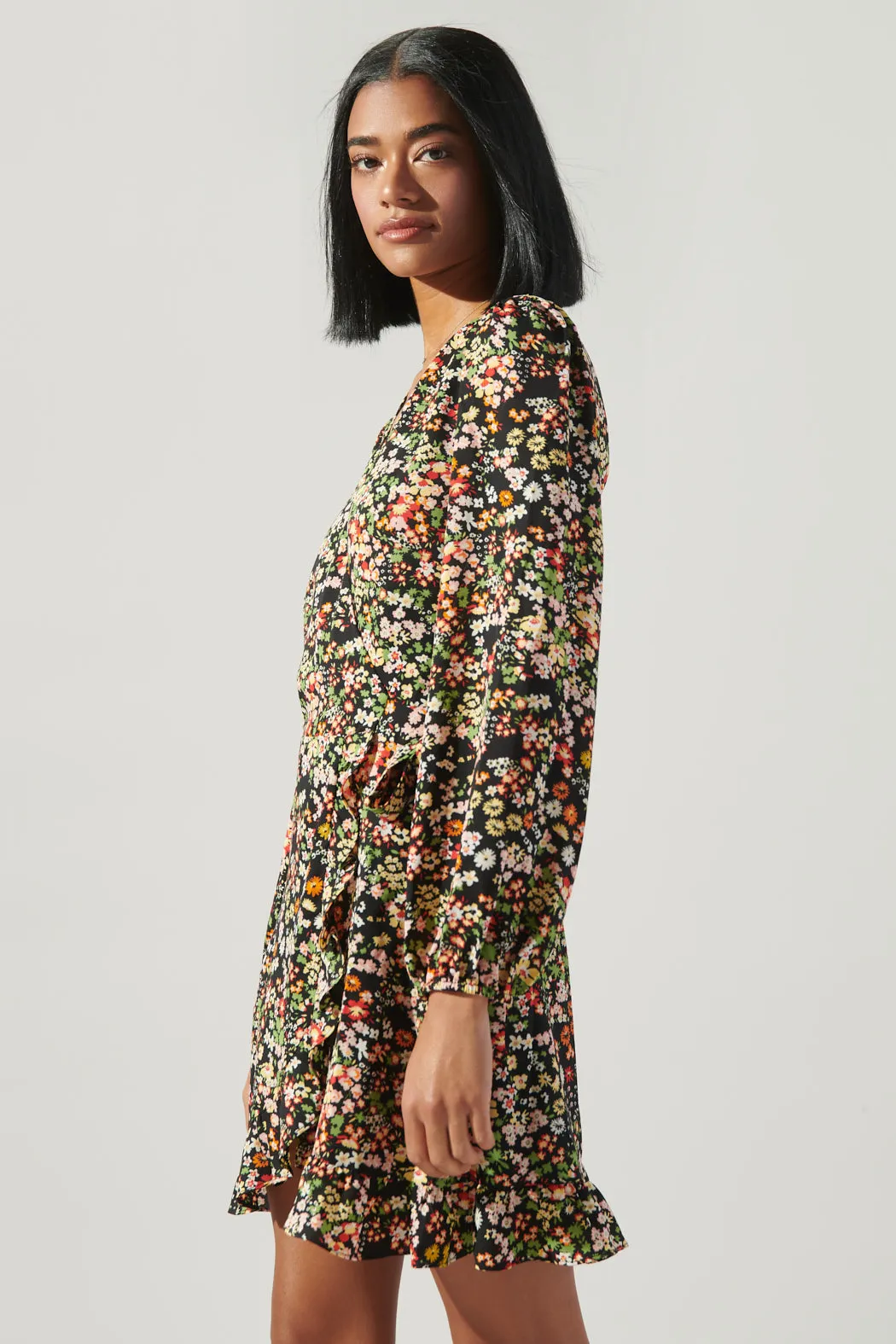 Malta Wildflower Mini Wrap Dress
