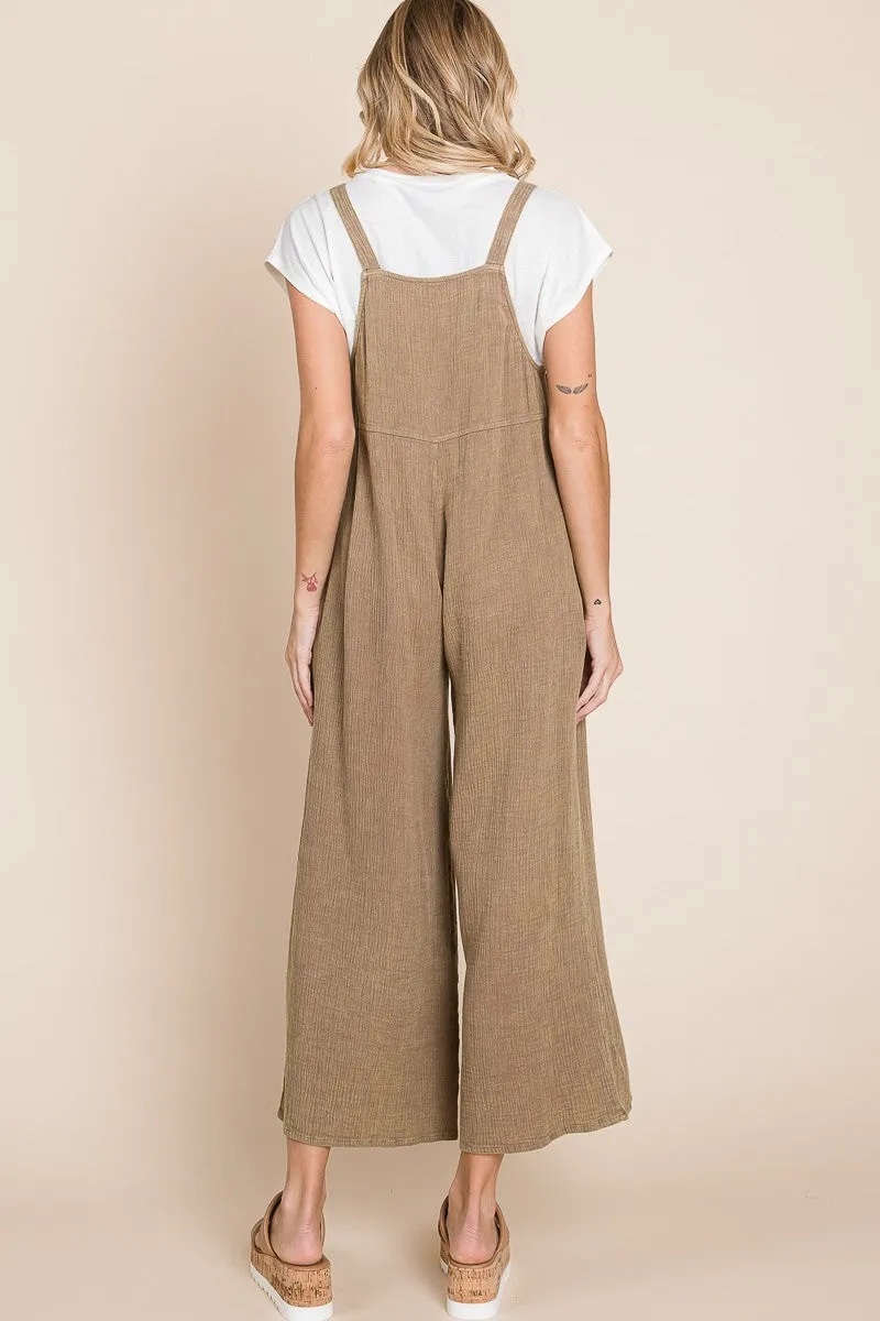 Mel Gauze Overall in Taupe