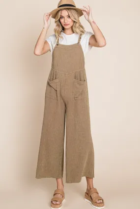 Mel Gauze Overall in Taupe