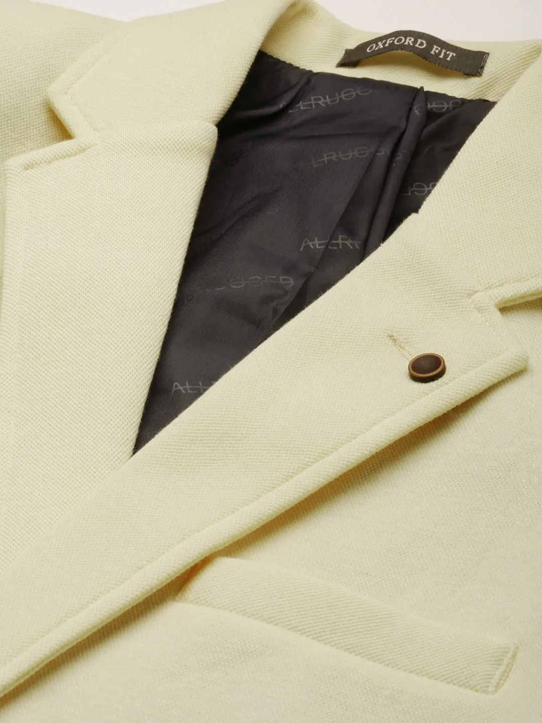 Men Yellow Solid Blazer