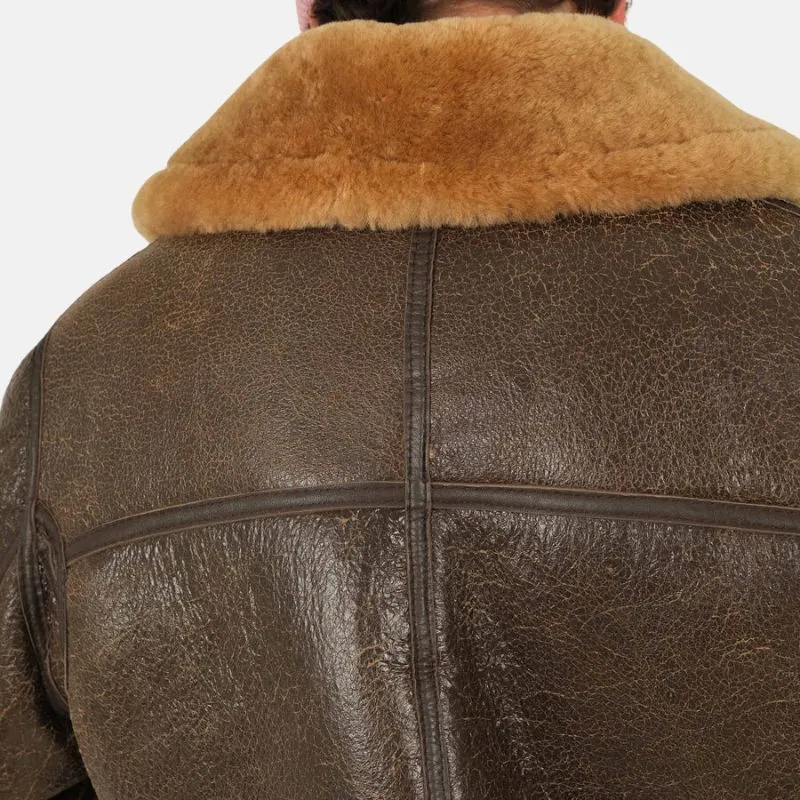 Men's Shearling Brown Bomber Jacket