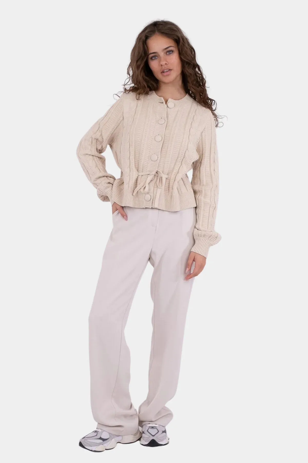 Molina Heavy Knit Cardigan - Sand Melange