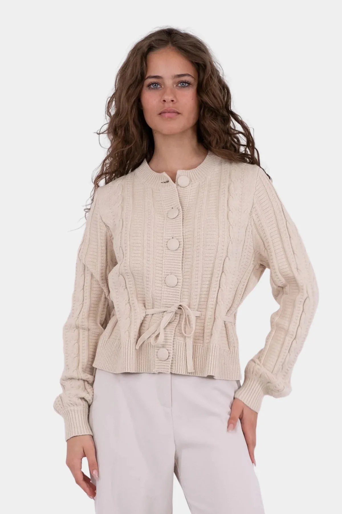 Molina Heavy Knit Cardigan - Sand Melange