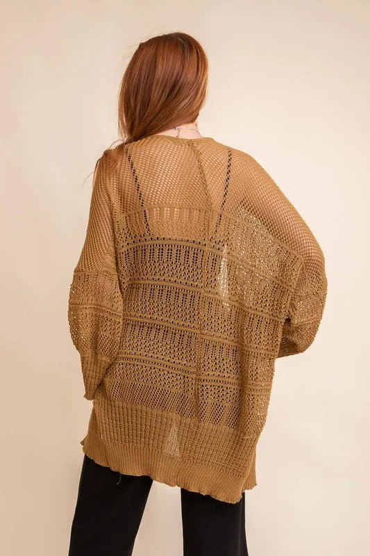 Mystical Sway Knit Netted Cardigan