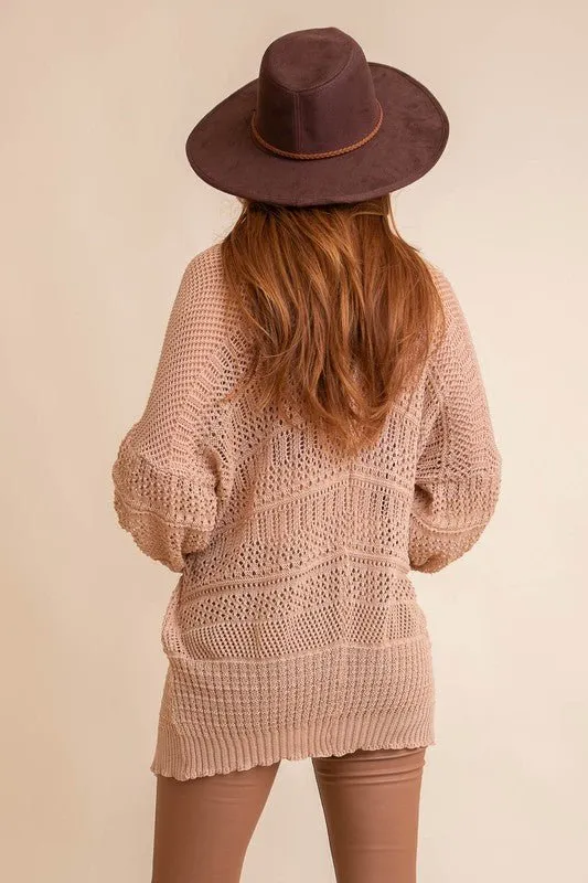 Mystical Sway Knit Netted Cardigan
