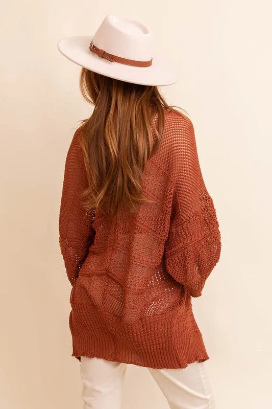 Mystical Sway Knit Netted Cardigan