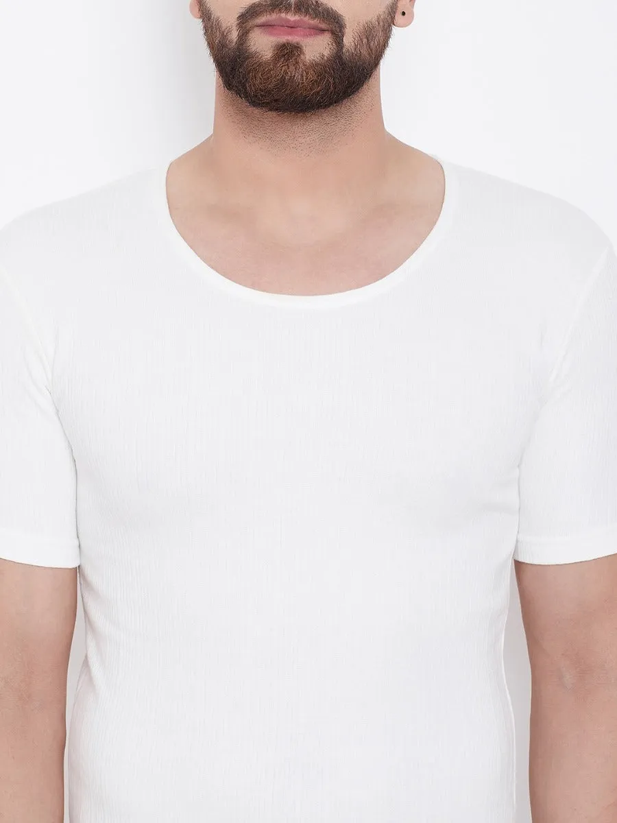 Neva Esancia Round Neck Half Sleeves Warmer/Thermal Upper for Men