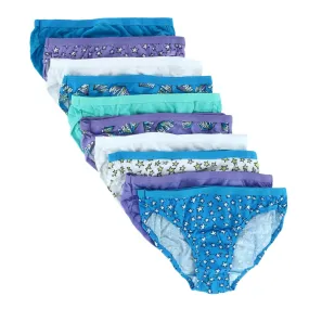 NEW Fruit of the Loom Girl's Assorted Cotton Bikini Underwear (10 Pack), Sz 8