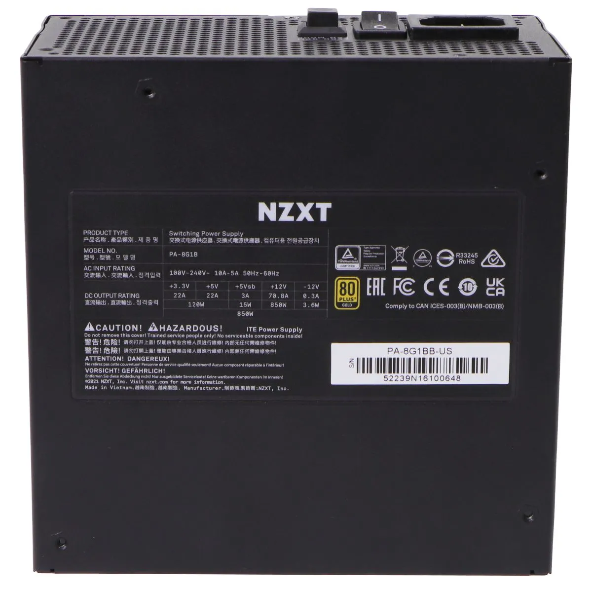 NZXT C850 Gold Modular ATX PSU (2022) Gaming Power Supply - Black