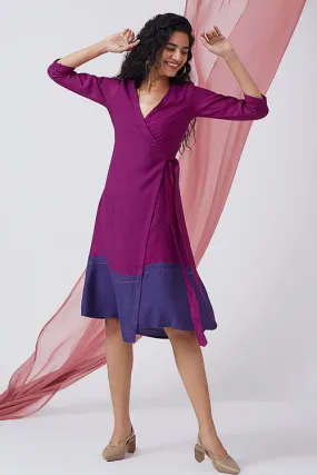 Okhai 'Boysenberry' Silk Blend V-Neck Wrap Dress