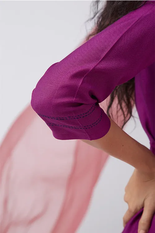 Okhai 'Boysenberry' Silk Blend V-Neck Wrap Dress