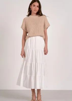 Opal Sweater Dress - White Beige Combo