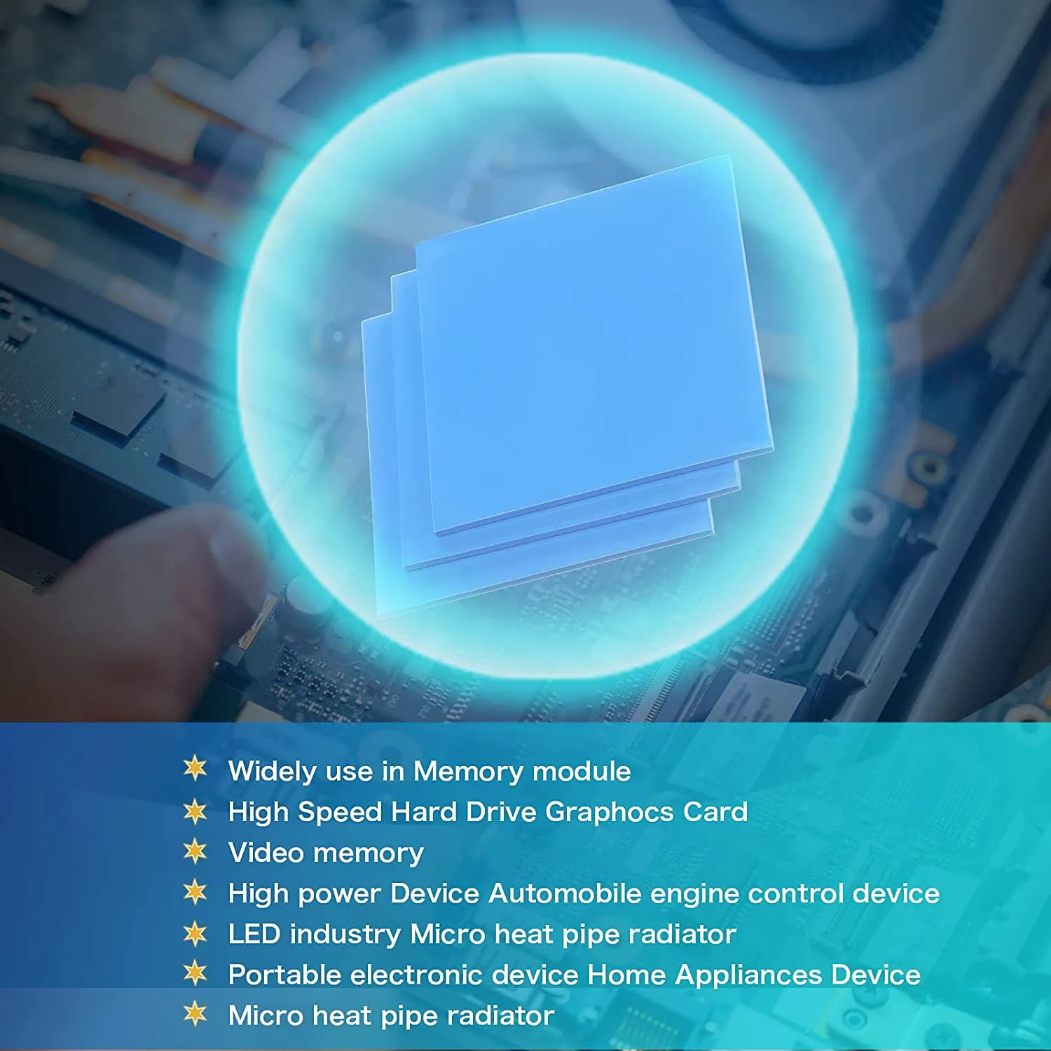 Pi ® (PiPlus®) Thermal Silicone Pad 100mm x 100mm - 6w/mk