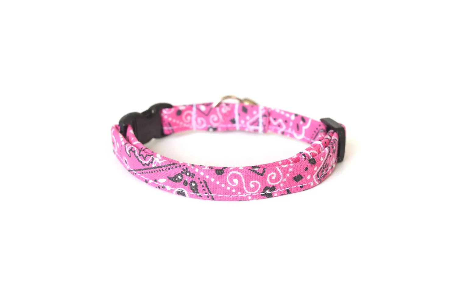 Pink Paisley Bandana Print Cat Collar