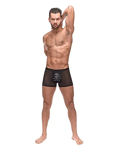 Private Screening Micro Mesh & Modal Skull Pouch Short