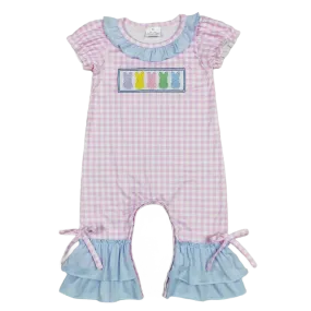 "Bunnies and Checks" Boho Romper