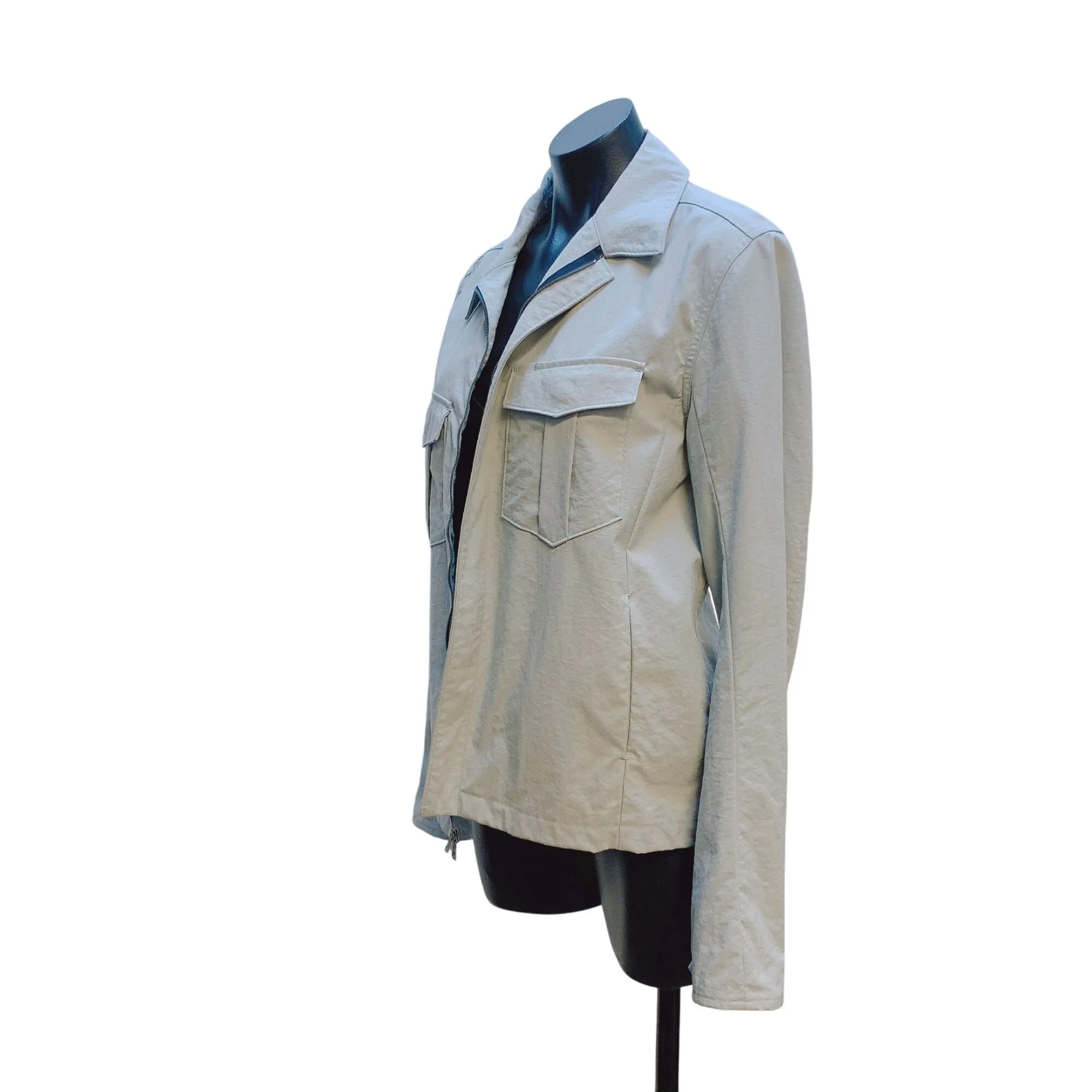 Rag & Bone Light Gray Jacket With Front Pockets & Zipper Closure M