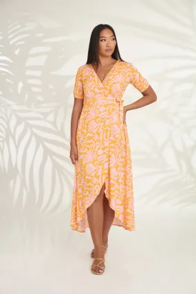 Renae Wrap Dress - Orange Dream