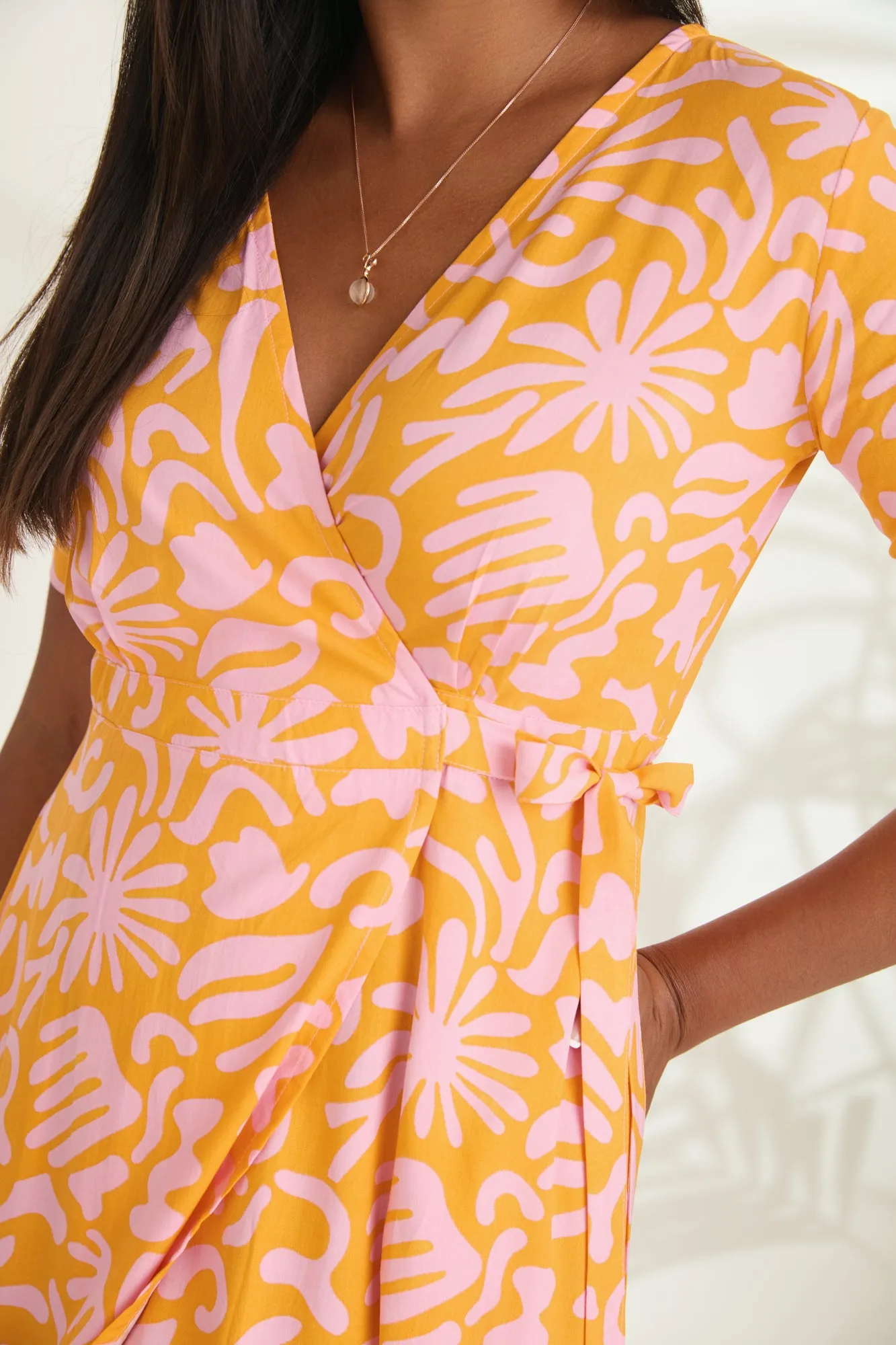 Renae Wrap Dress - Orange Dream