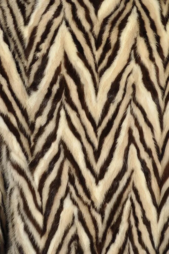 Revillon Zig Zag Mink and Fox Fur Coat