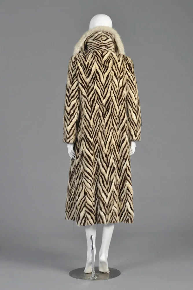 Revillon Zig Zag Mink and Fox Fur Coat