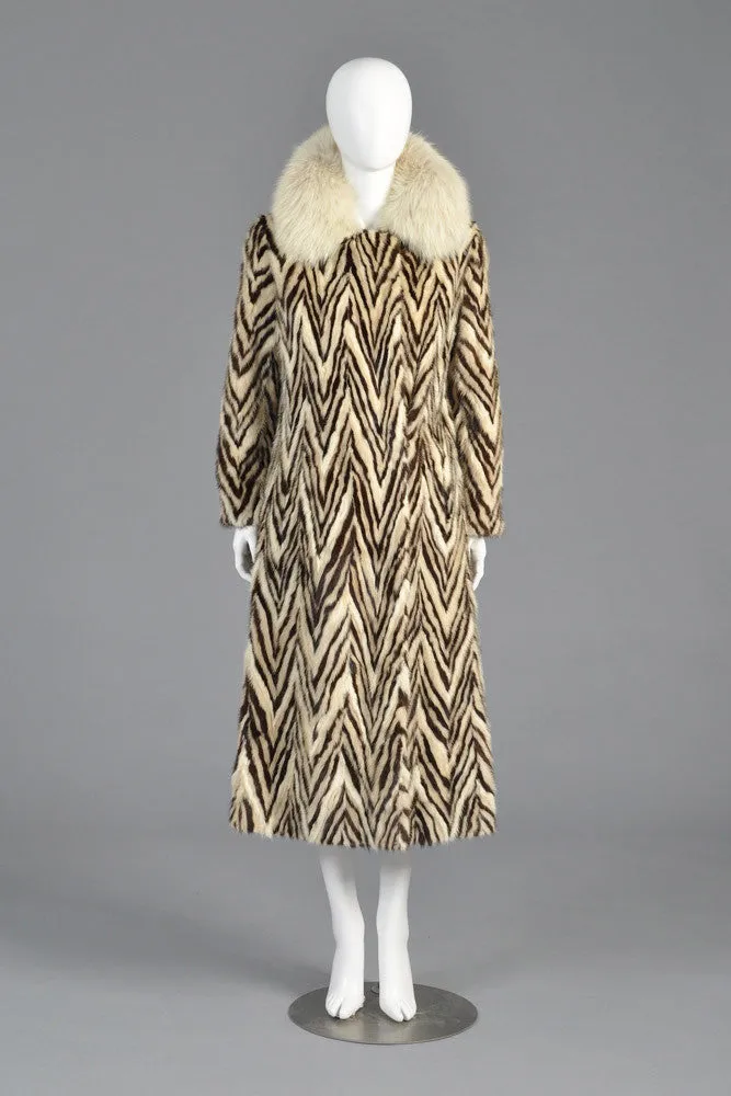 Revillon Zig Zag Mink and Fox Fur Coat