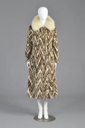 Revillon Zig Zag Mink and Fox Fur Coat