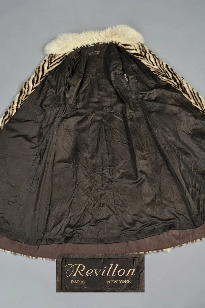 Revillon Zig Zag Mink and Fox Fur Coat
