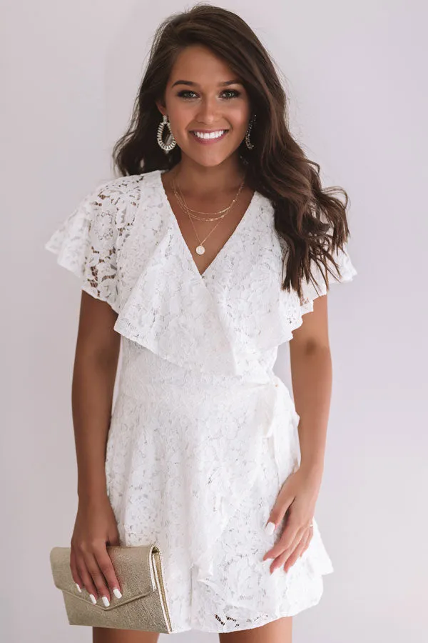 Rome And Romance Lace Wrap Romper