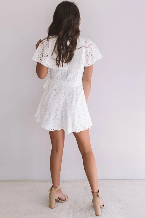 Rome And Romance Lace Wrap Romper
