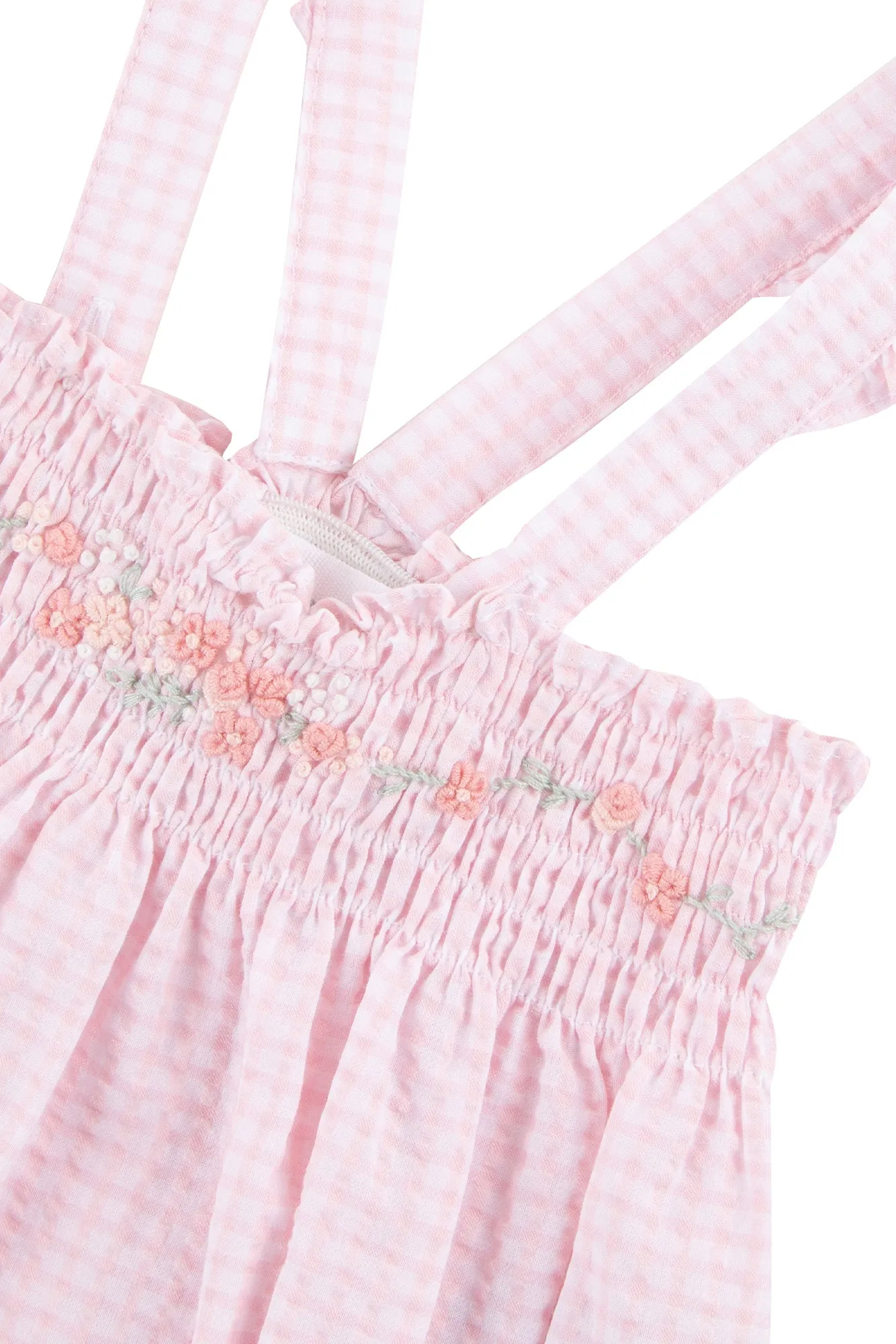Romper Set - Pale Pink Two-tone Gingham