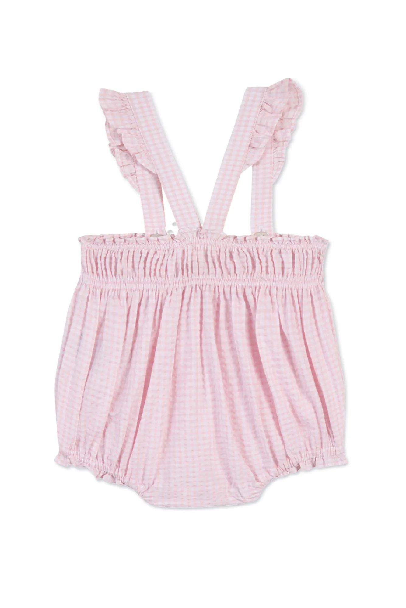 Romper Set - Pale Pink Two-tone Gingham