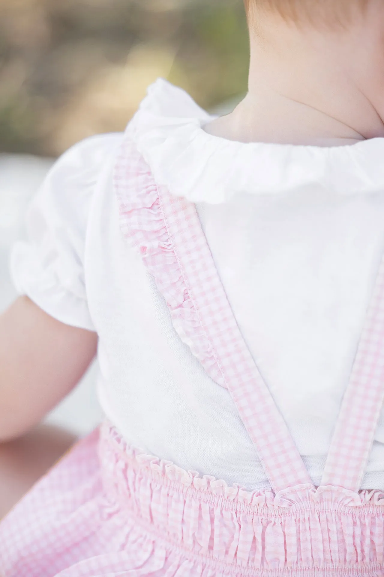 Romper Set - Pale Pink Two-tone Gingham