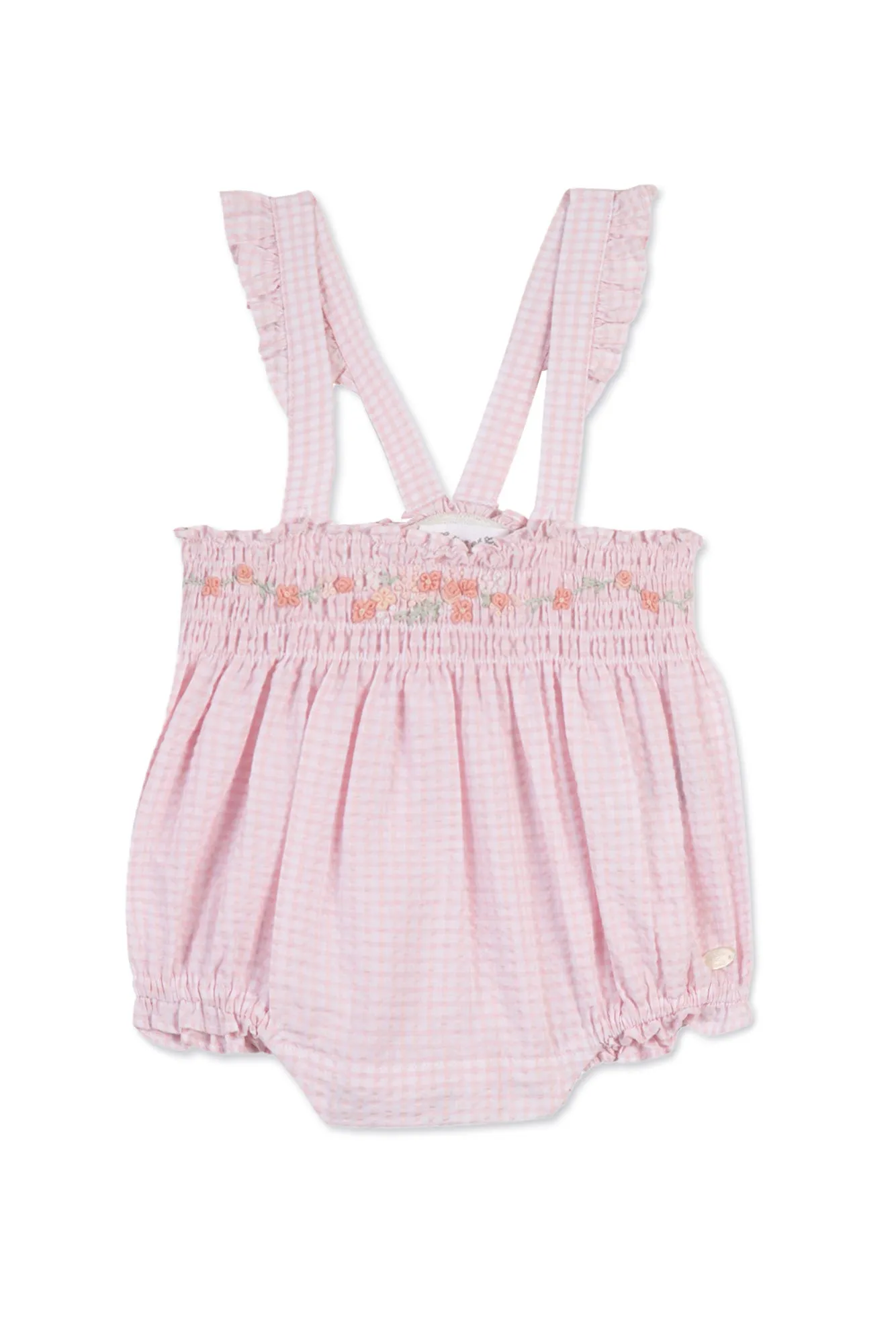 Romper Set - Pale Pink Two-tone Gingham