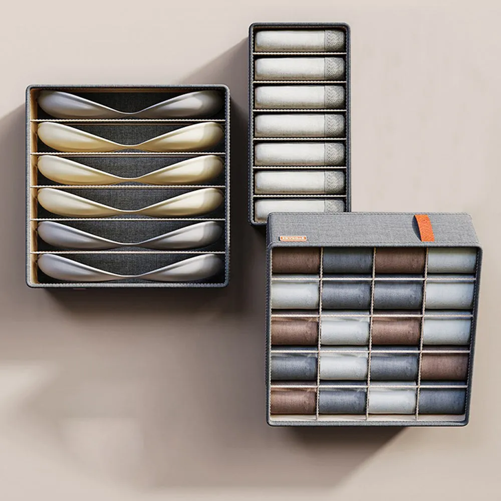 Set of 3pcs Storage Box Bra Underwear Closet Organizer Drawer Divider Kit