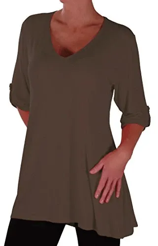 Shellie V Neck Plus Size Tunic Top